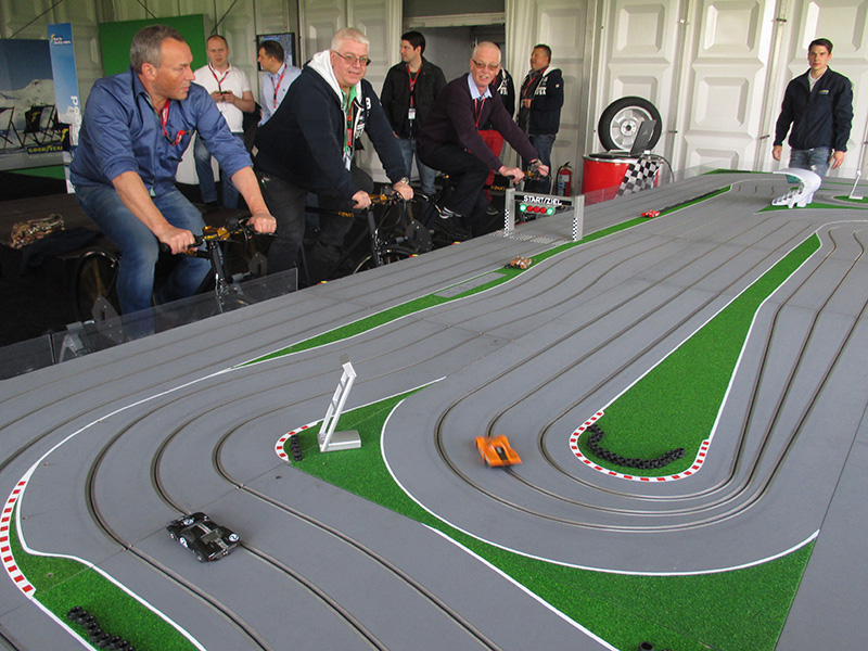 bicycle powered slot car track